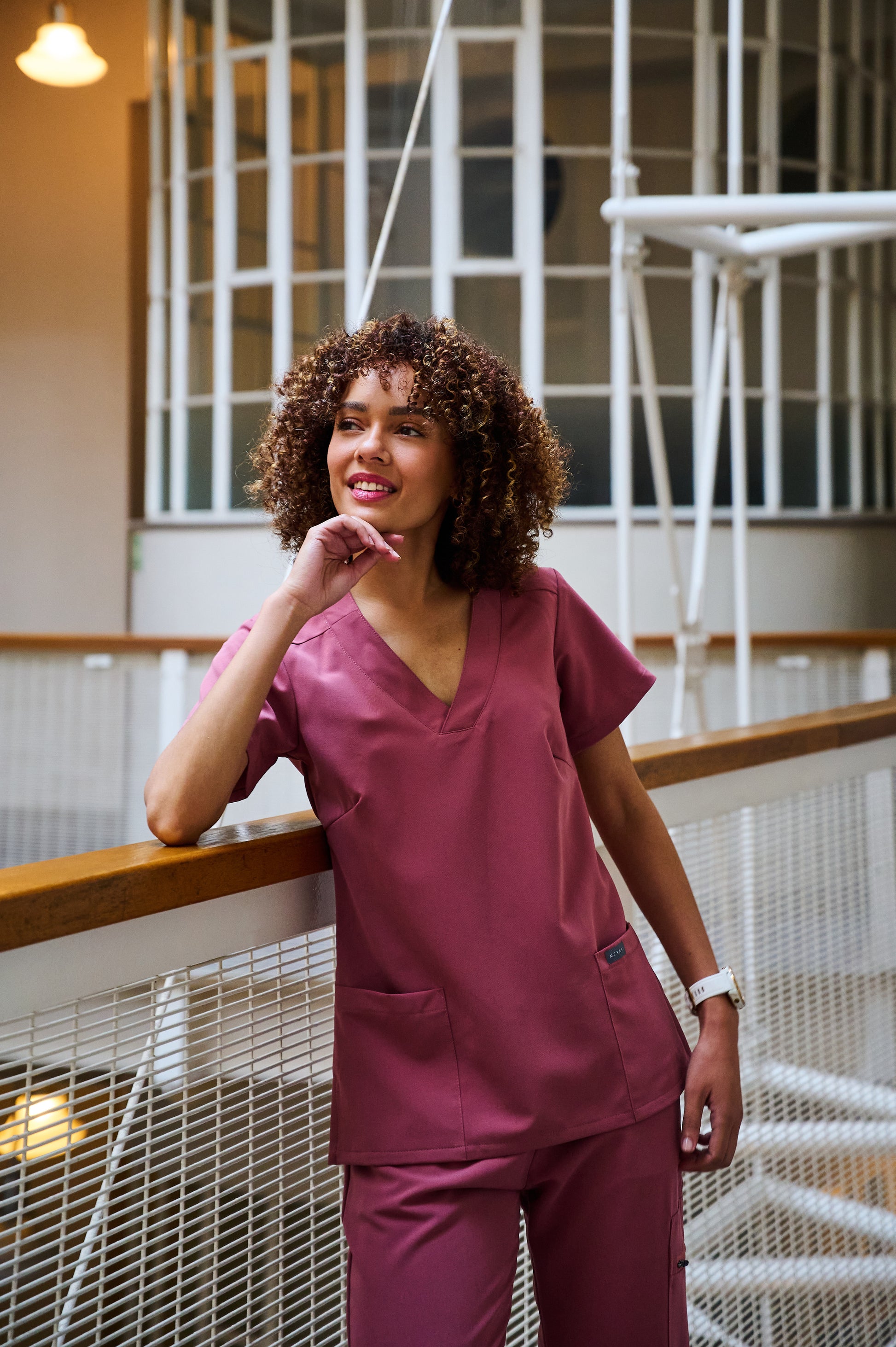 The Marie Women's Scrub Top - Rouge - Meraki Scrubs