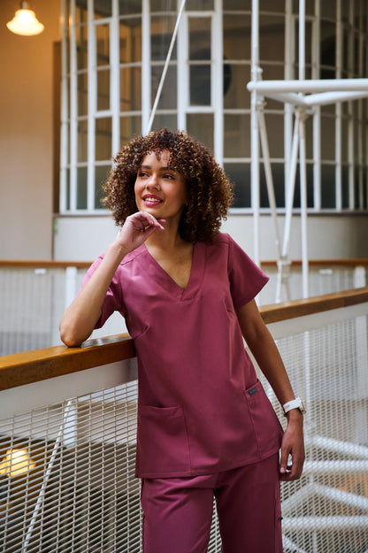 The Marie Women's Scrub Top - Rouge - Meraki Scrubs
