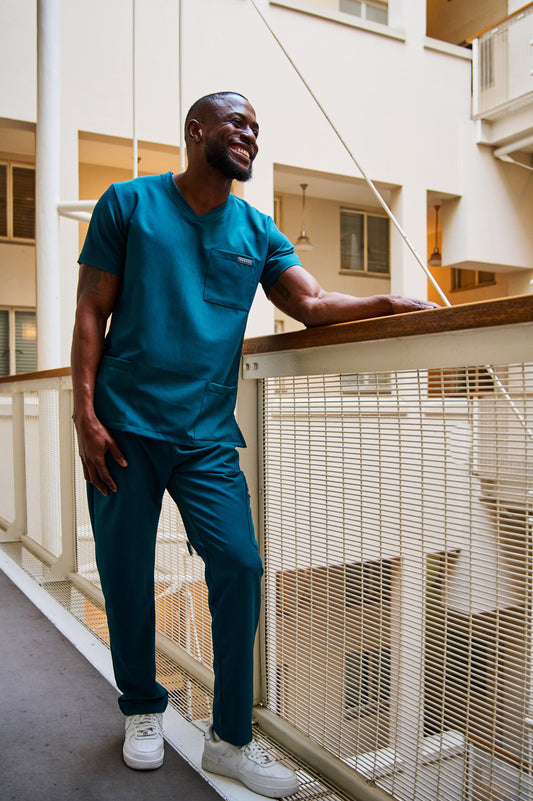 The Mens Straight Leg Scrub Pants - Lagoon - Meraki Scrubs