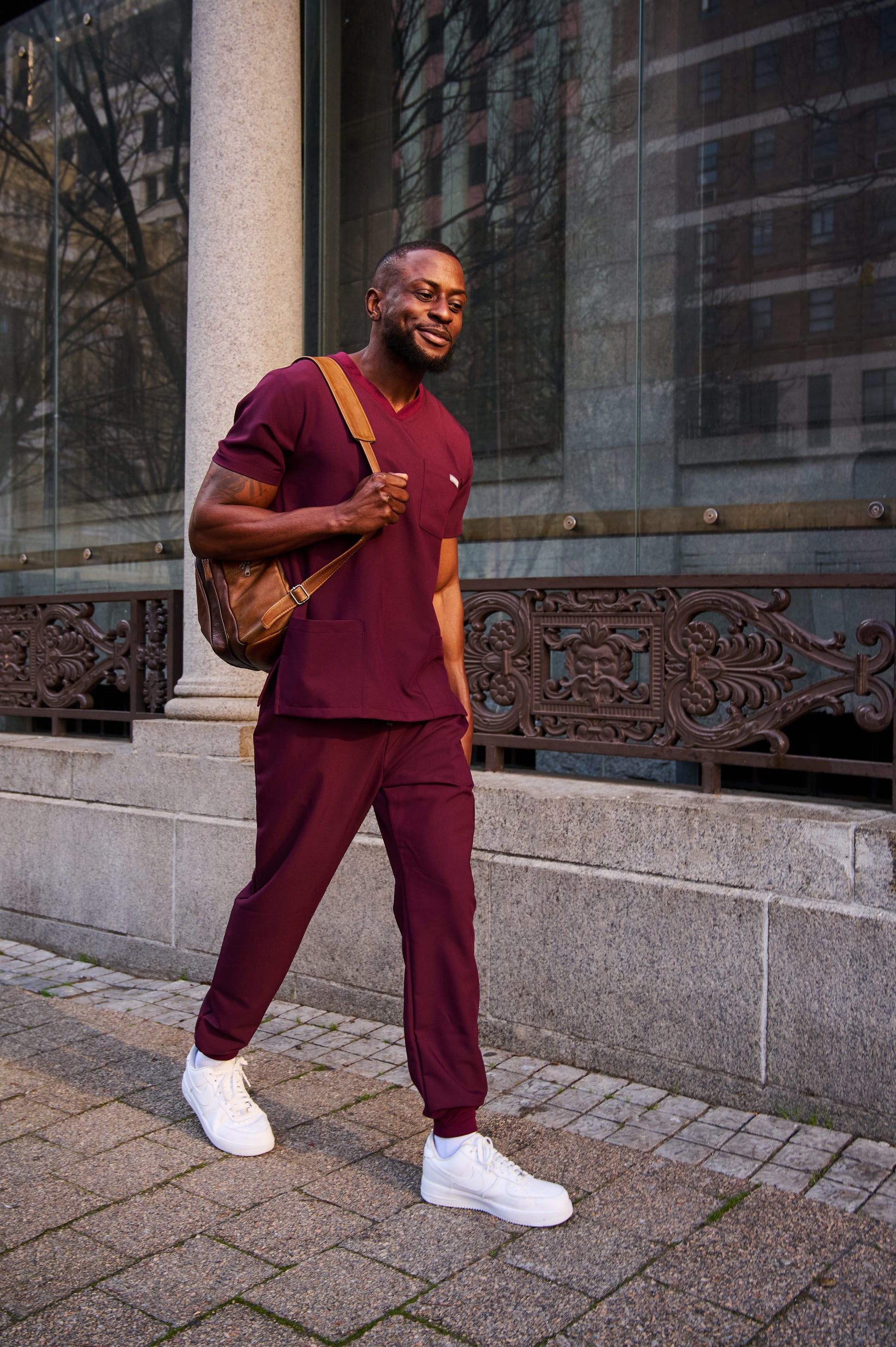 The Mens Scrub Jogger - Burnt Cherry - Meraki Scrubs
