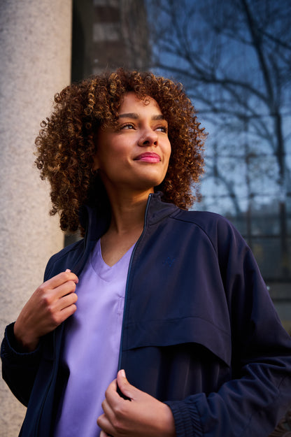 The Rosa Women's Scrub Jacket - Navy - Meraki Scrubs