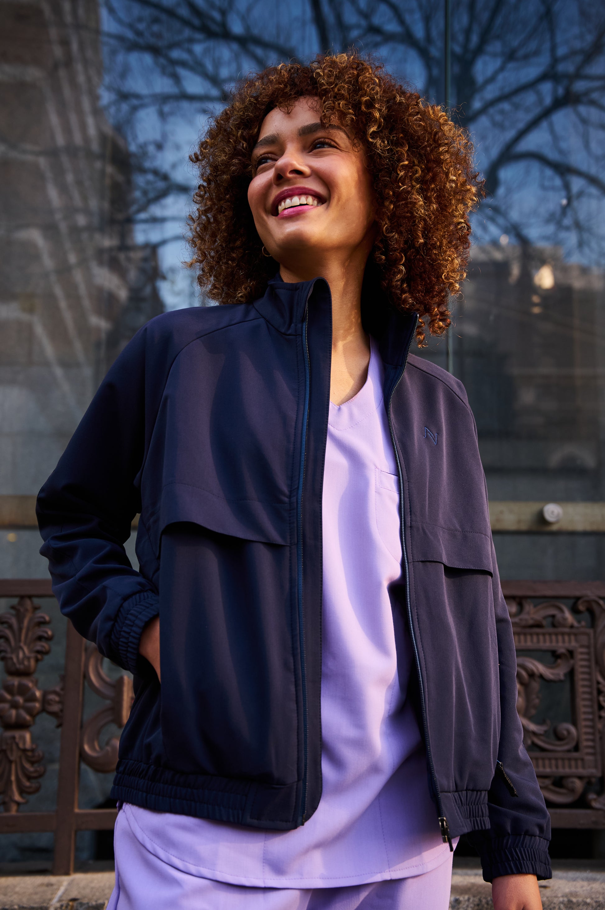 The Rosa Women's Scrub Jacket - Navy - Meraki Scrubs