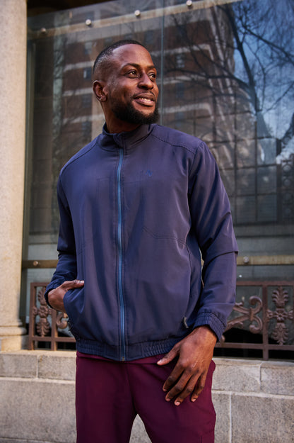 The Albert Men's Scrub Jacket - Navy - Meraki Scrubs