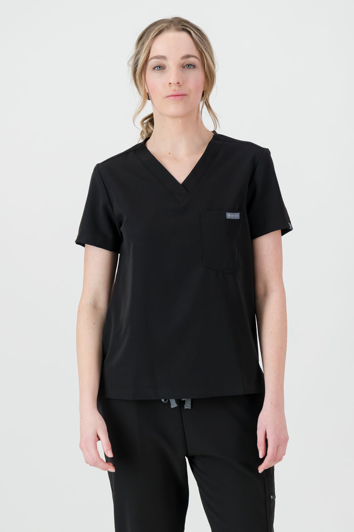 The Penny Women's Scrub Top - Black - Meraki Scrubs
