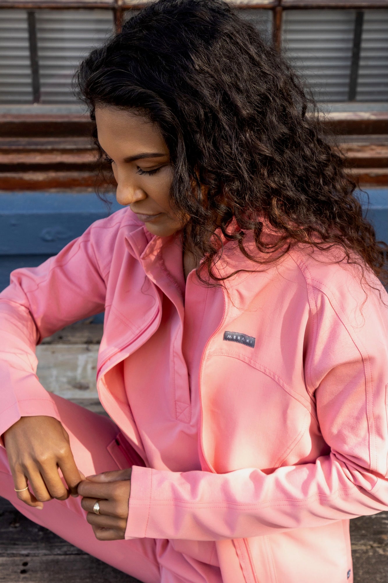 The Lilian Scrub Jacket - Coral