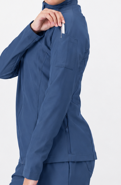 The Lilian Scrub Jacket - Airforce - Meraki Scrubs