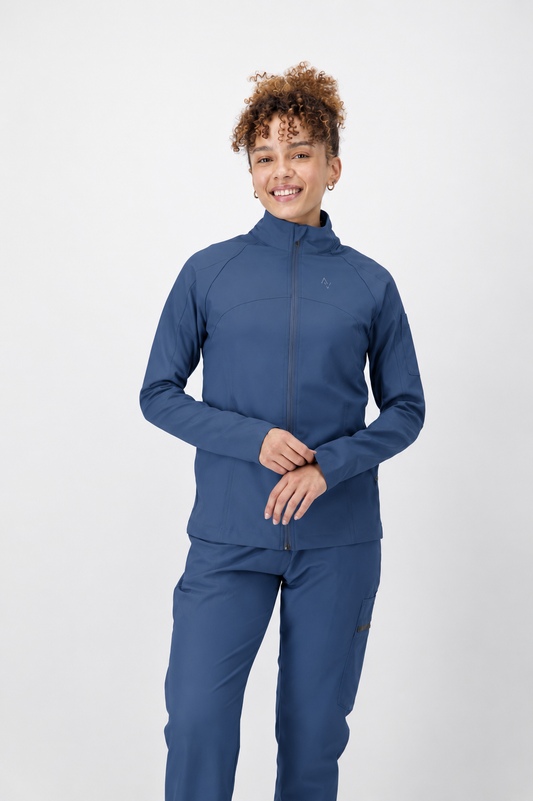 The Lilian Scrub Jacket - Airforce - Meraki Scrubs