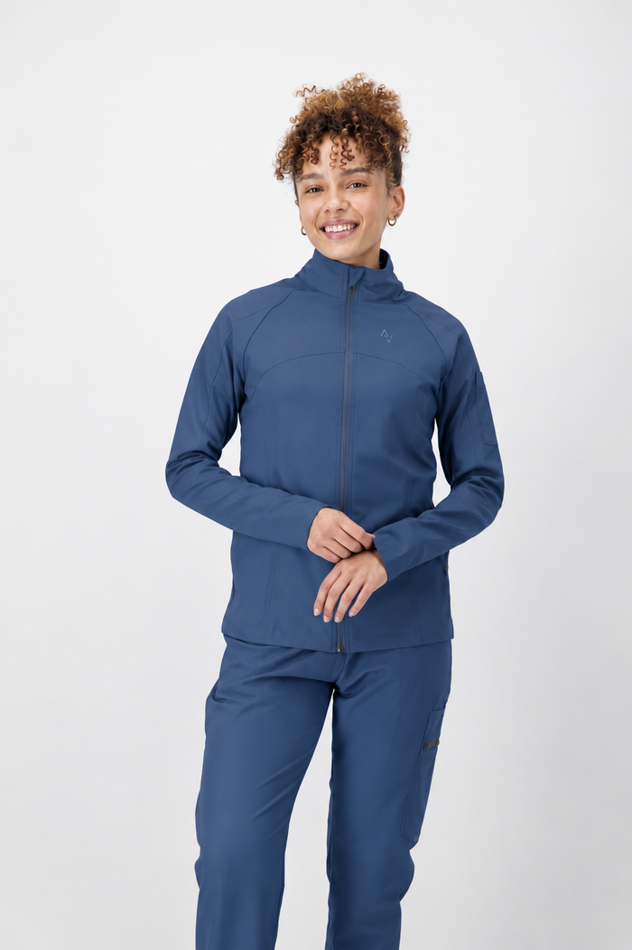 The Lilian Scrub Jacket - Airforce - Meraki Scrubs