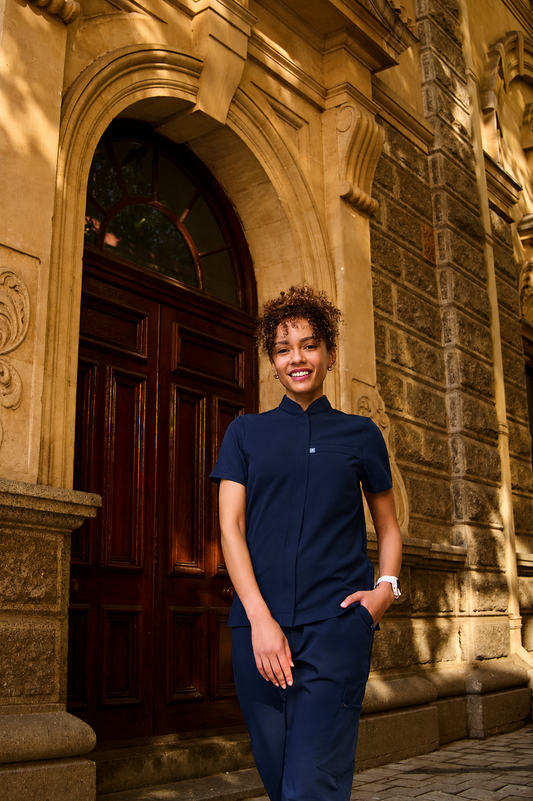 The Charlotte Women's Scrub Top - Navy