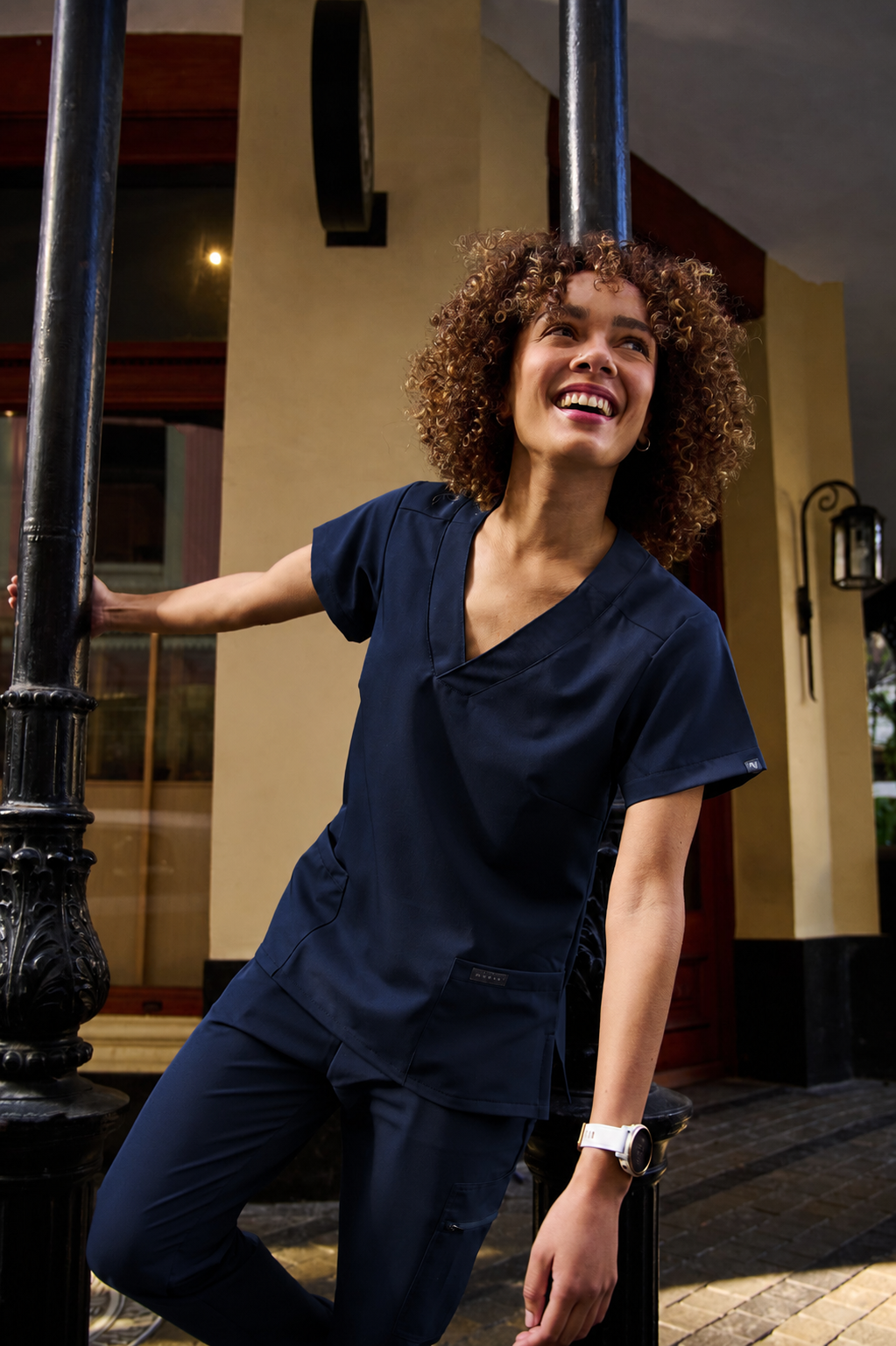 The Marie Women's Scrub Top - Navy - Meraki Scrubs