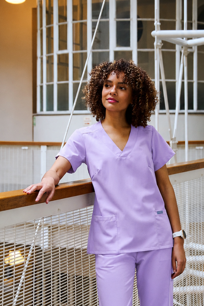 The Marie Women's Scrub Top - Lilac Infusion - Meraki Scrubs