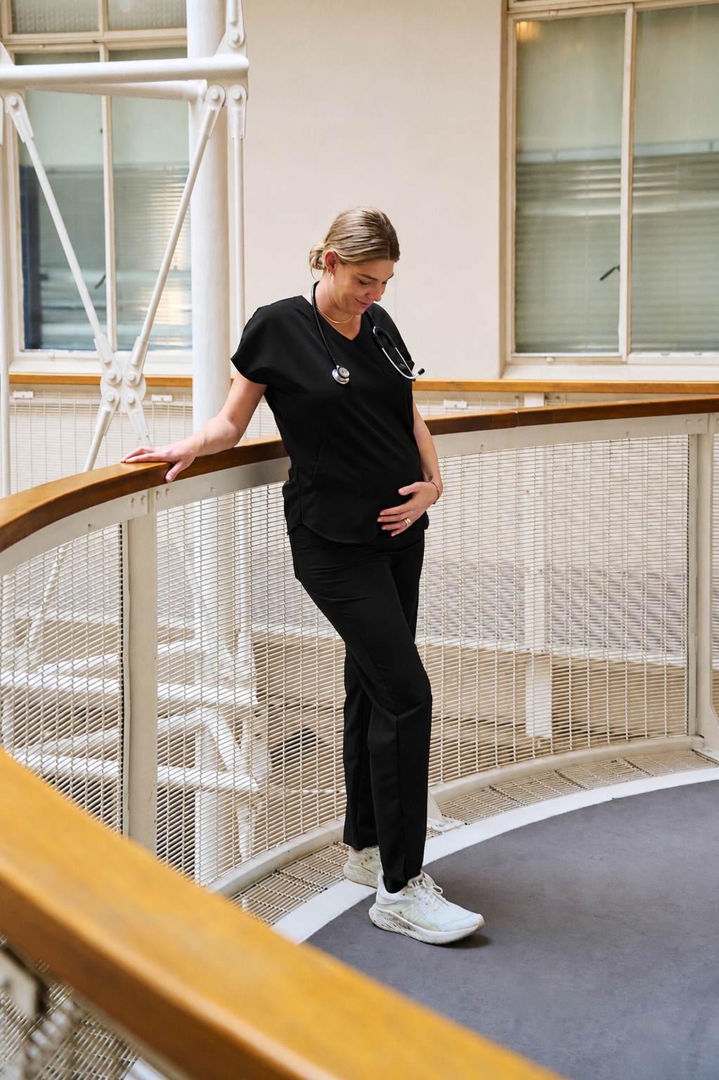 Maternity Straight Leg Scrub Pants - Black - Meraki Scrubs