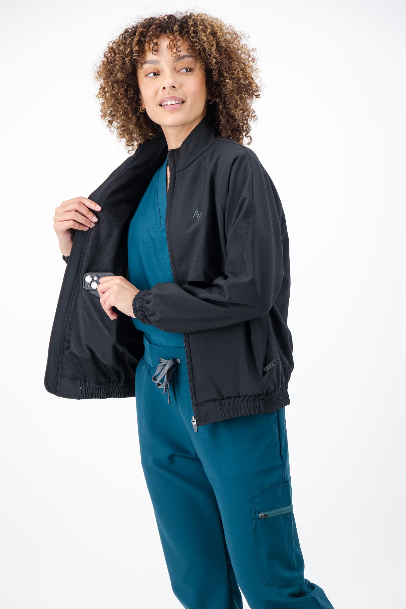 The Rosa Women's Scrub Jacket - Black - Meraki Scrubs