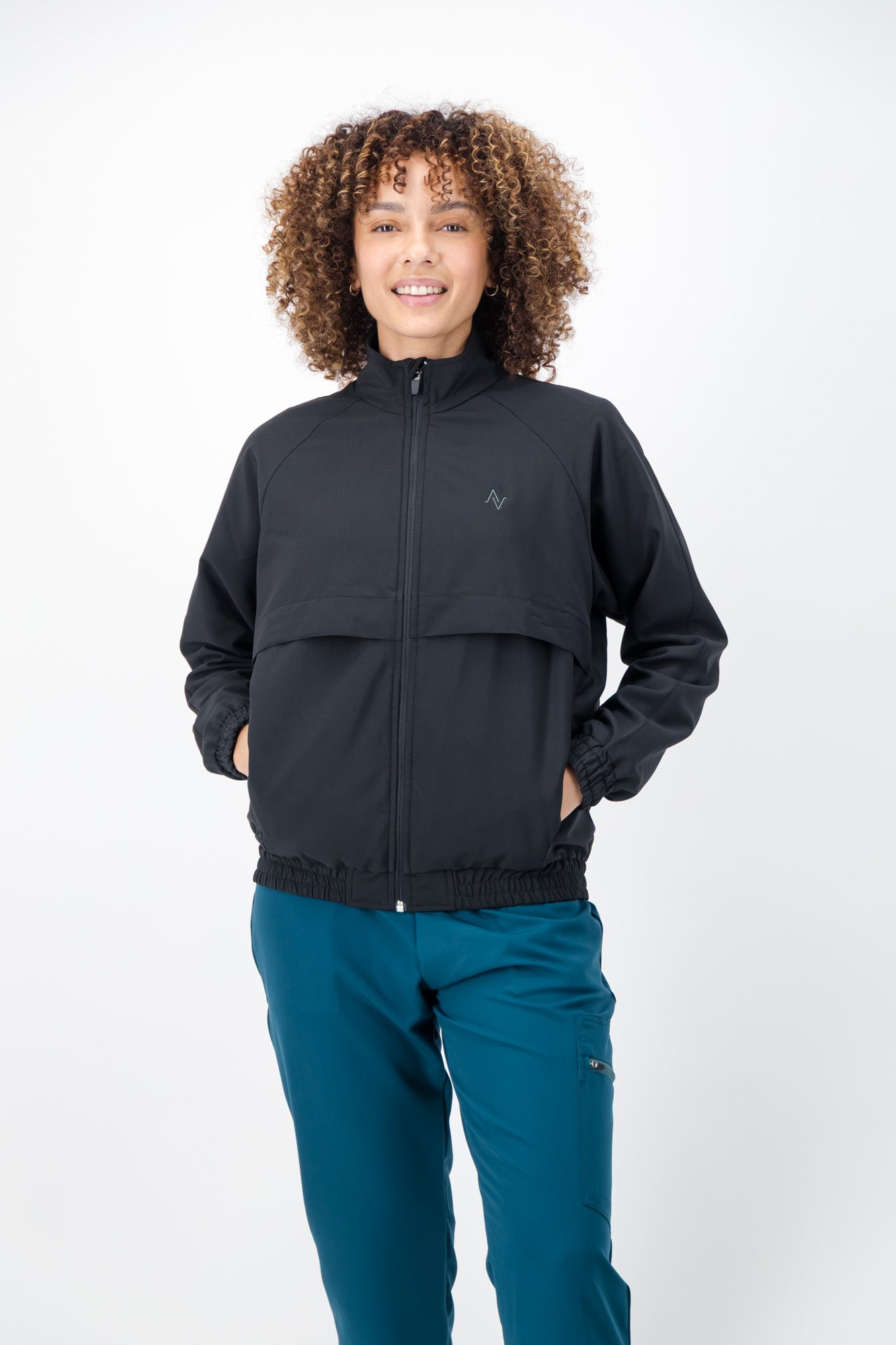 The Rosa Women's Scrub Jacket - Black - Meraki Scrubs