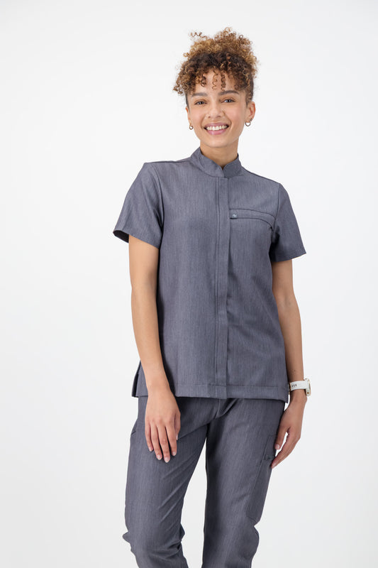The Charlotte Women's Scrub Top - Graphite