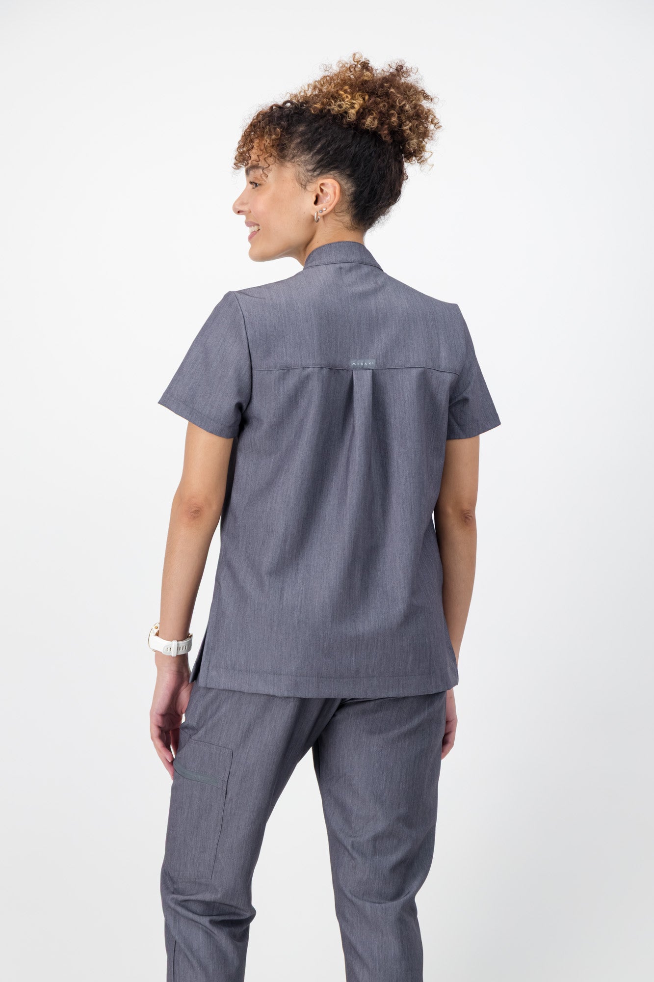 The Charlotte Women's Scrub Top - Graphite - Meraki Scrubs