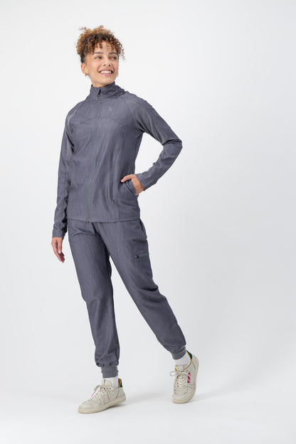 The Lilian Scrub Jacket - Graphite - Meraki Scrubs