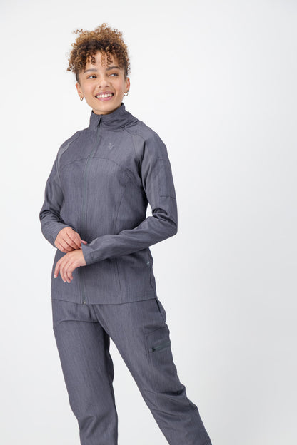 The Lilian Scrub Jacket - Graphite - Meraki Scrubs