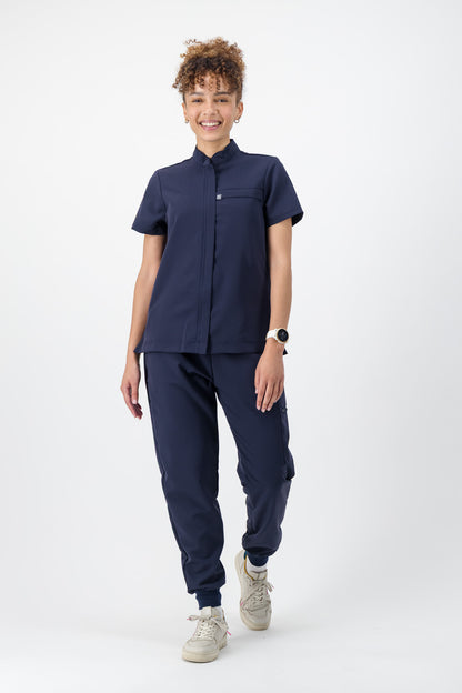 The Charlotte Women's Scrub Top - Navy - Meraki Scrubs