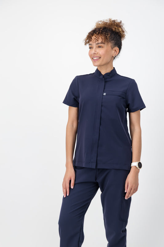 The Charlotte Women's Scrub Top - Navy