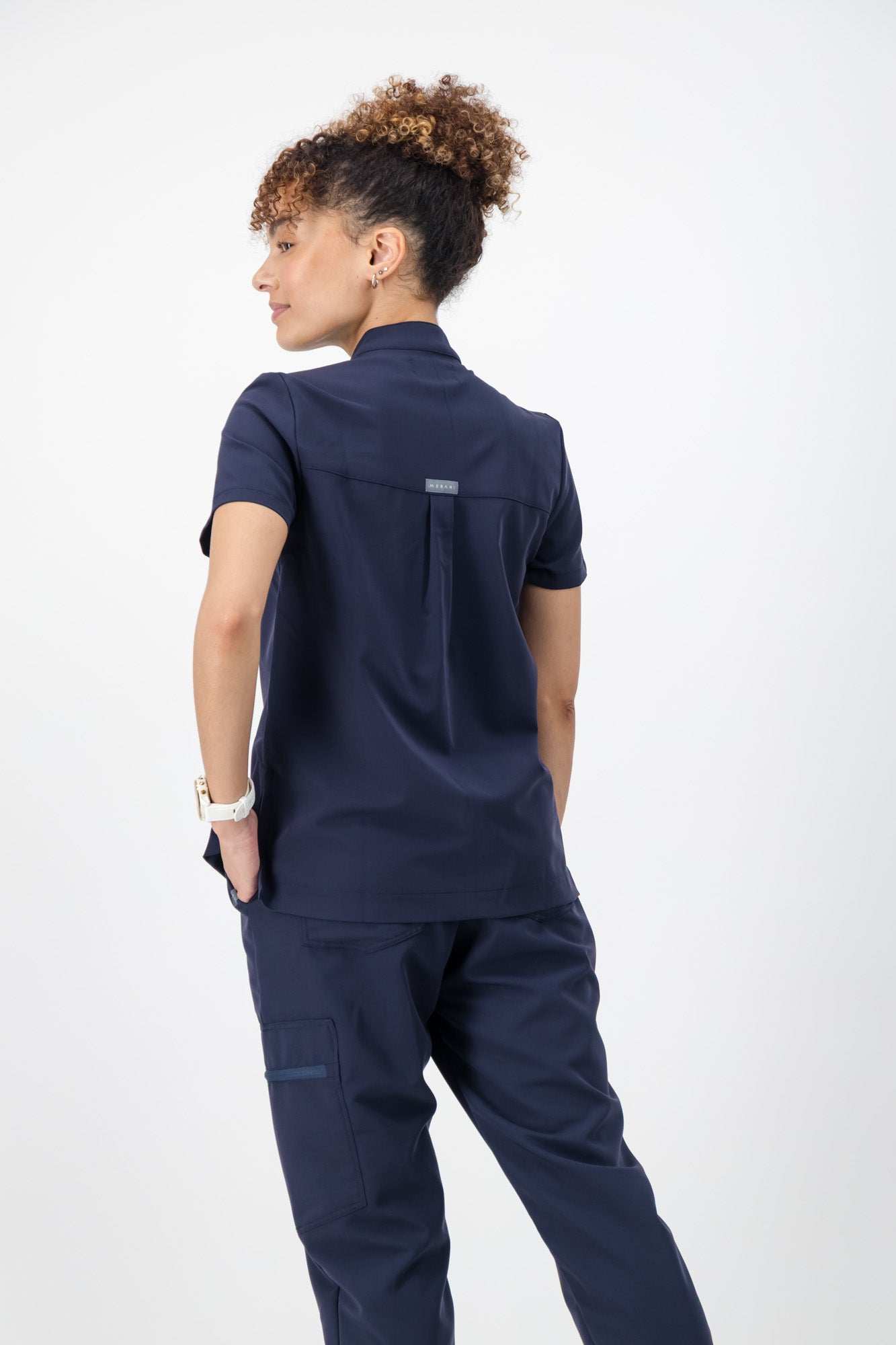 The Charlotte Women's Scrub Top - Navy - Meraki Scrubs