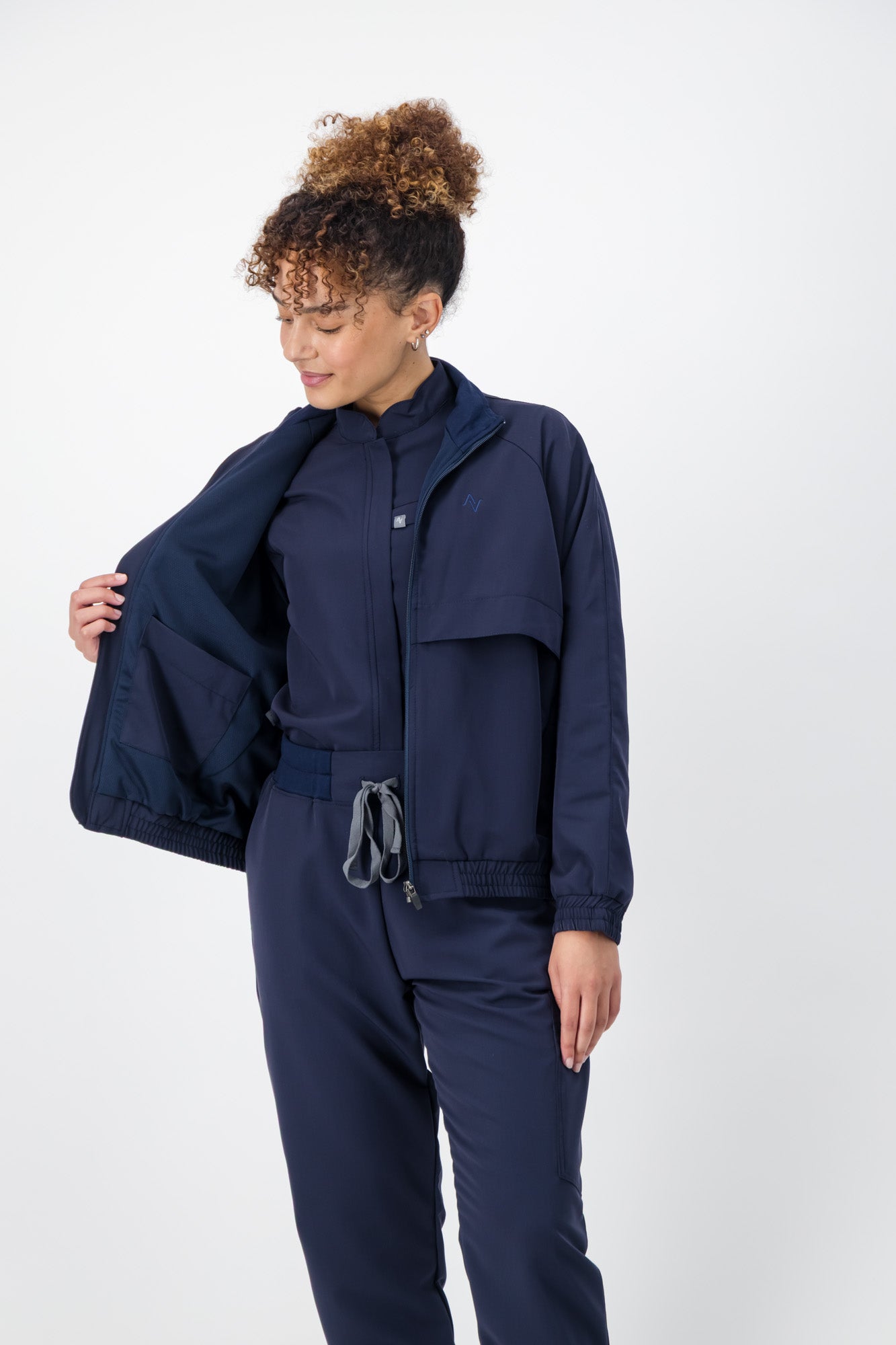 The Rosa Women's Scrub Jacket - Navy - Meraki Scrubs