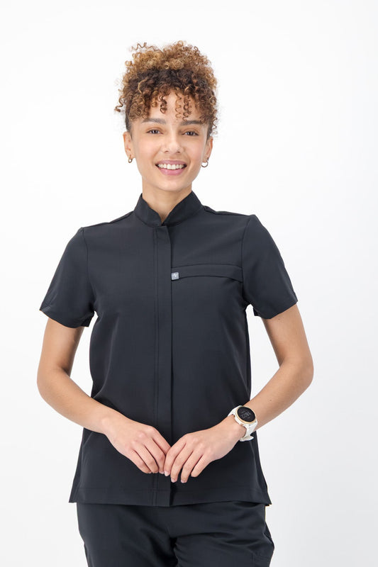 The Charlotte Women's Scrub Top - Black