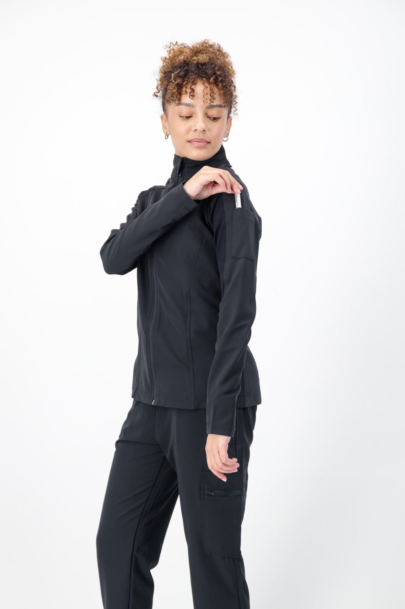 The Lilian Scrub Jacket - Black