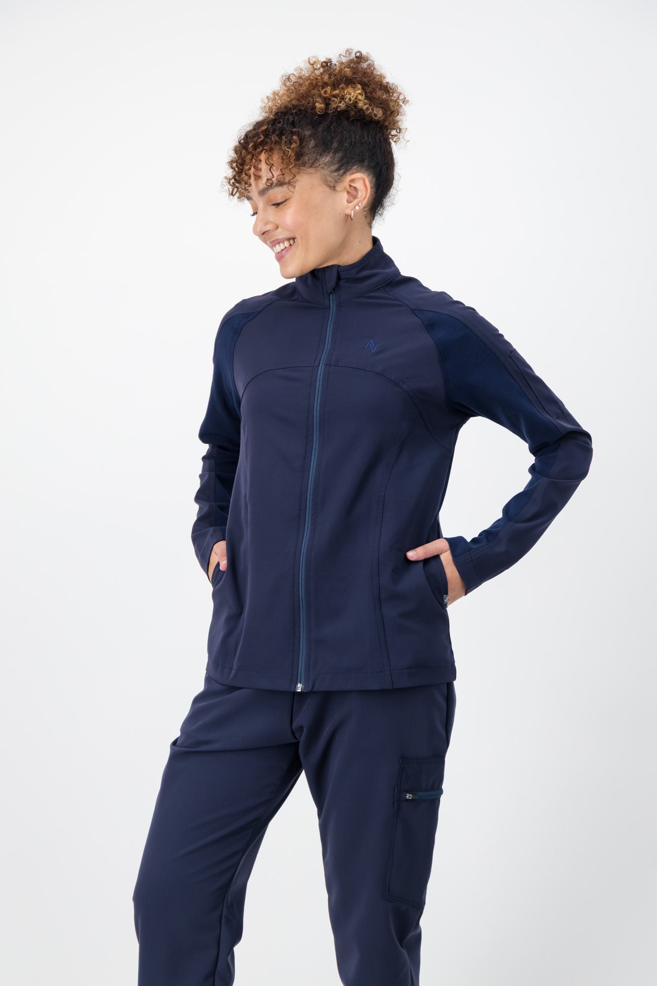 The Lilian Scrub Jacket - Navy - Meraki Scrubs
