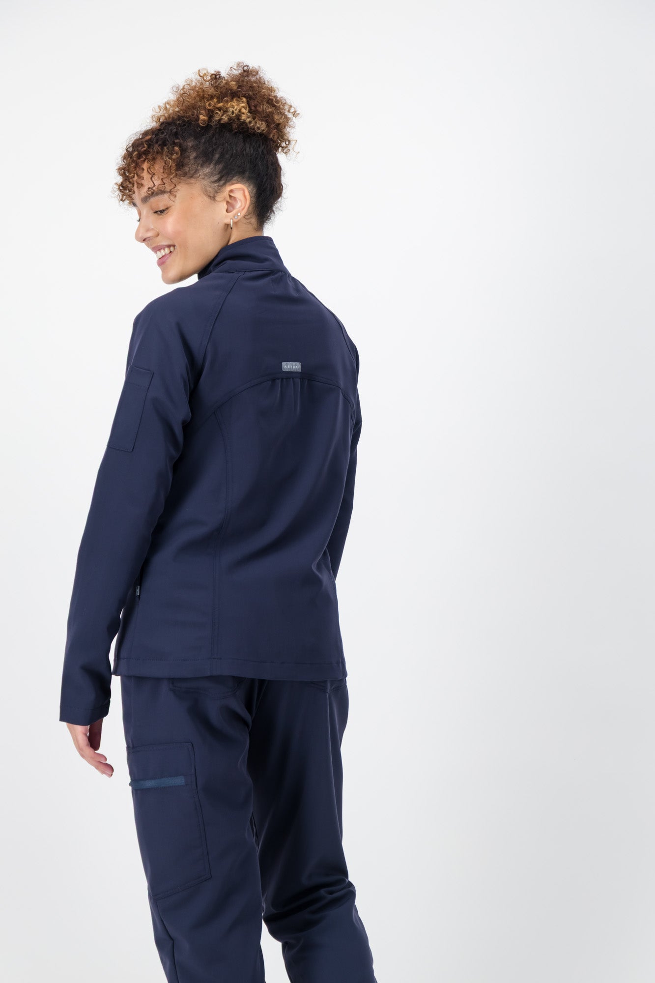 The Lilian Scrub Jacket - Navy - Meraki Scrubs