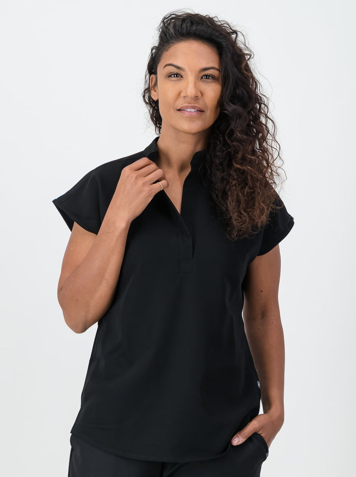 The Emma Women's Scrub Top - Black - Meraki Scrubs