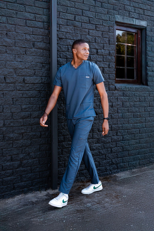 The Mens Straight Leg Scrub Pants - Airforce