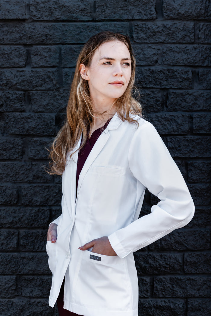 The Jane Women's Long Sleeve Lab Coat - Meraki Scrubs