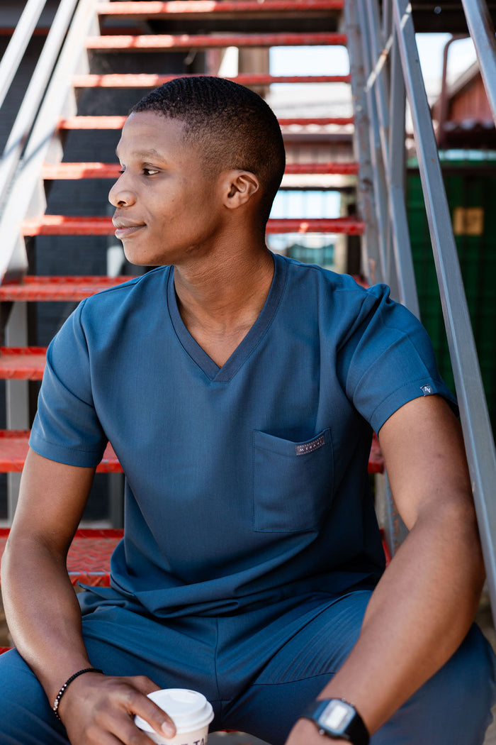 The Alexander Men's Scrub Top - Airforce - Meraki Scrubs