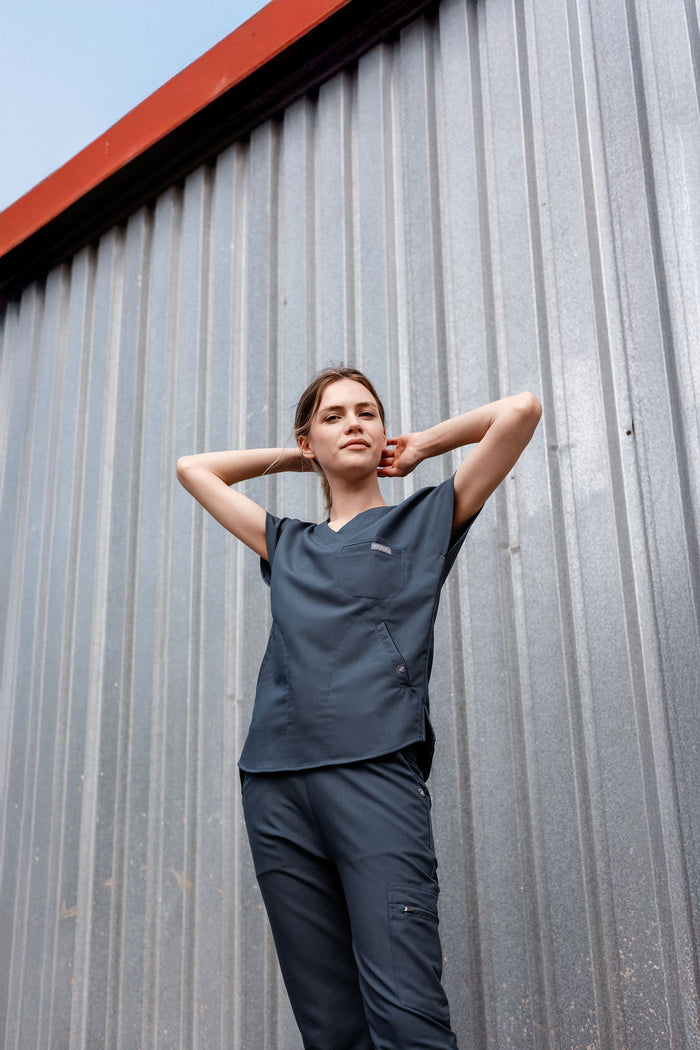 The Coco Women's Scrub Top - Airforce - Meraki Scrubs