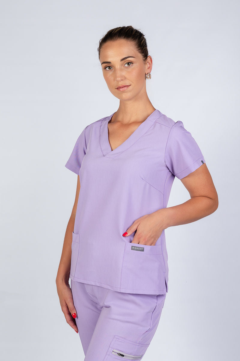 The Marie Women's Scrub Top - Lilac Infusion