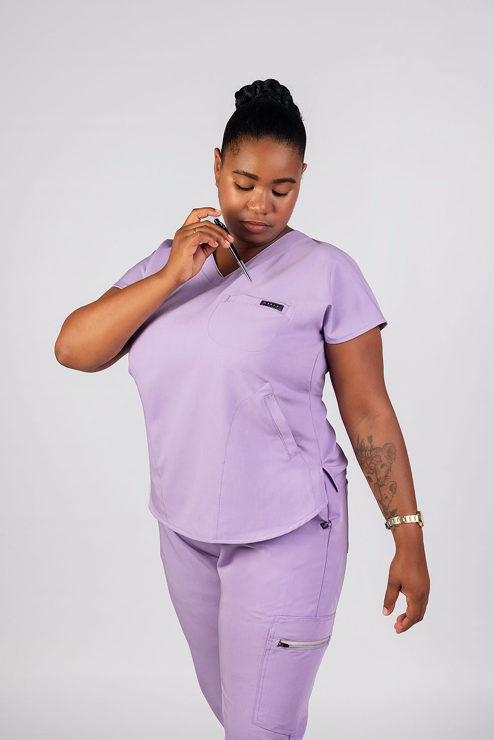 The Coco Women's Scrub Top - Lilac Infusion