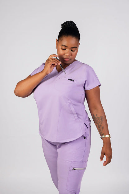 The Coco Women's Scrub Top - Lilac Infusion