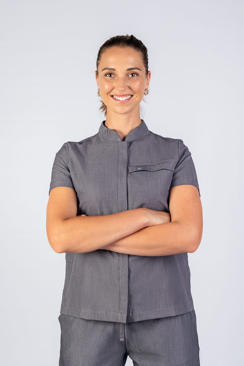 The Charlotte Women's Scrub Top - Graphite