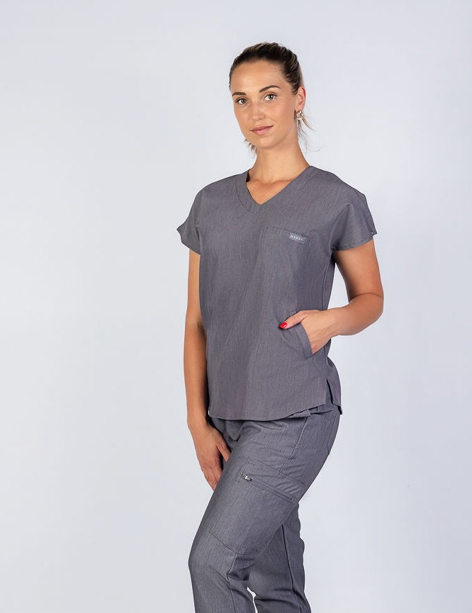 The Coco Women's Scrub Top - Graphite