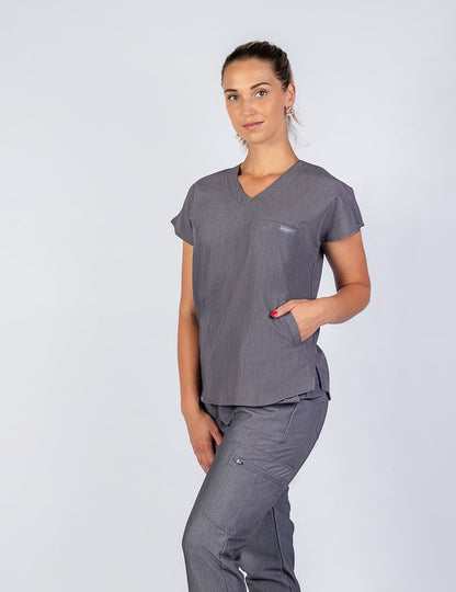 The Coco Women's Scrub Top - Graphite