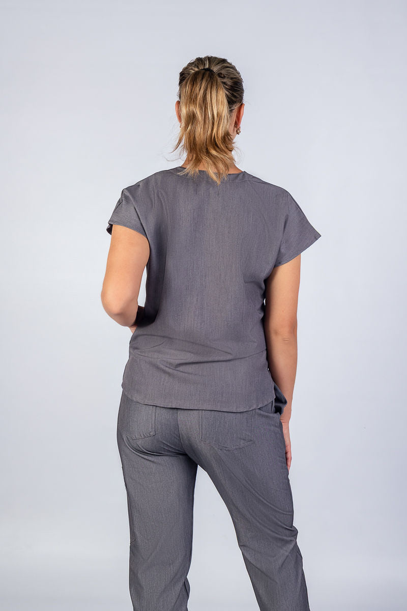 The Coco Women's Scrub Top - Graphite