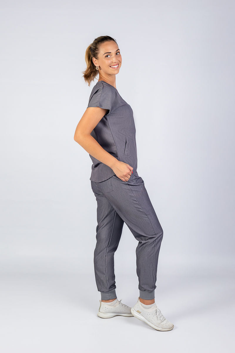 The Coco Women's Scrub Top - Graphite
