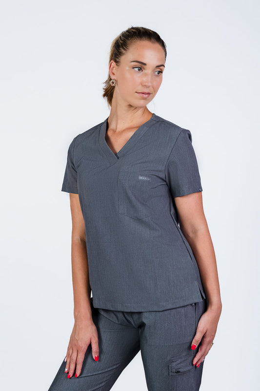 The Penny Women's Scrub Top - Graphite