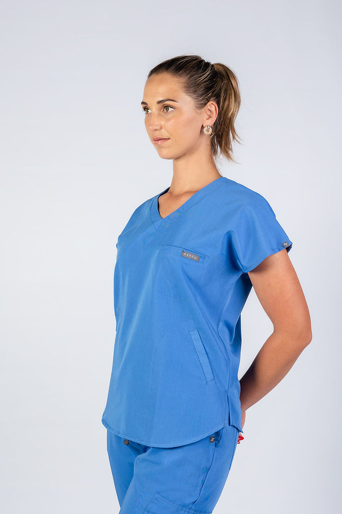 The Coco Women's Scrub Top - Cool Marine - Meraki Scrubs