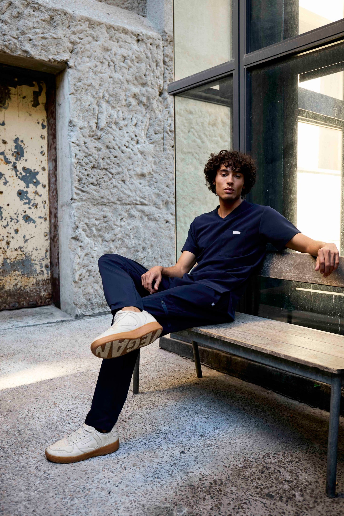 The Mens Straight Leg Scrub Pants - Navy