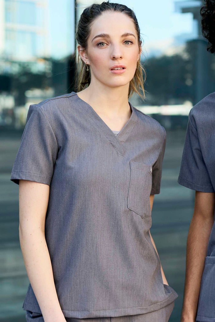 The Penny Women's Scrub Top - Graphite - Meraki Scrubs