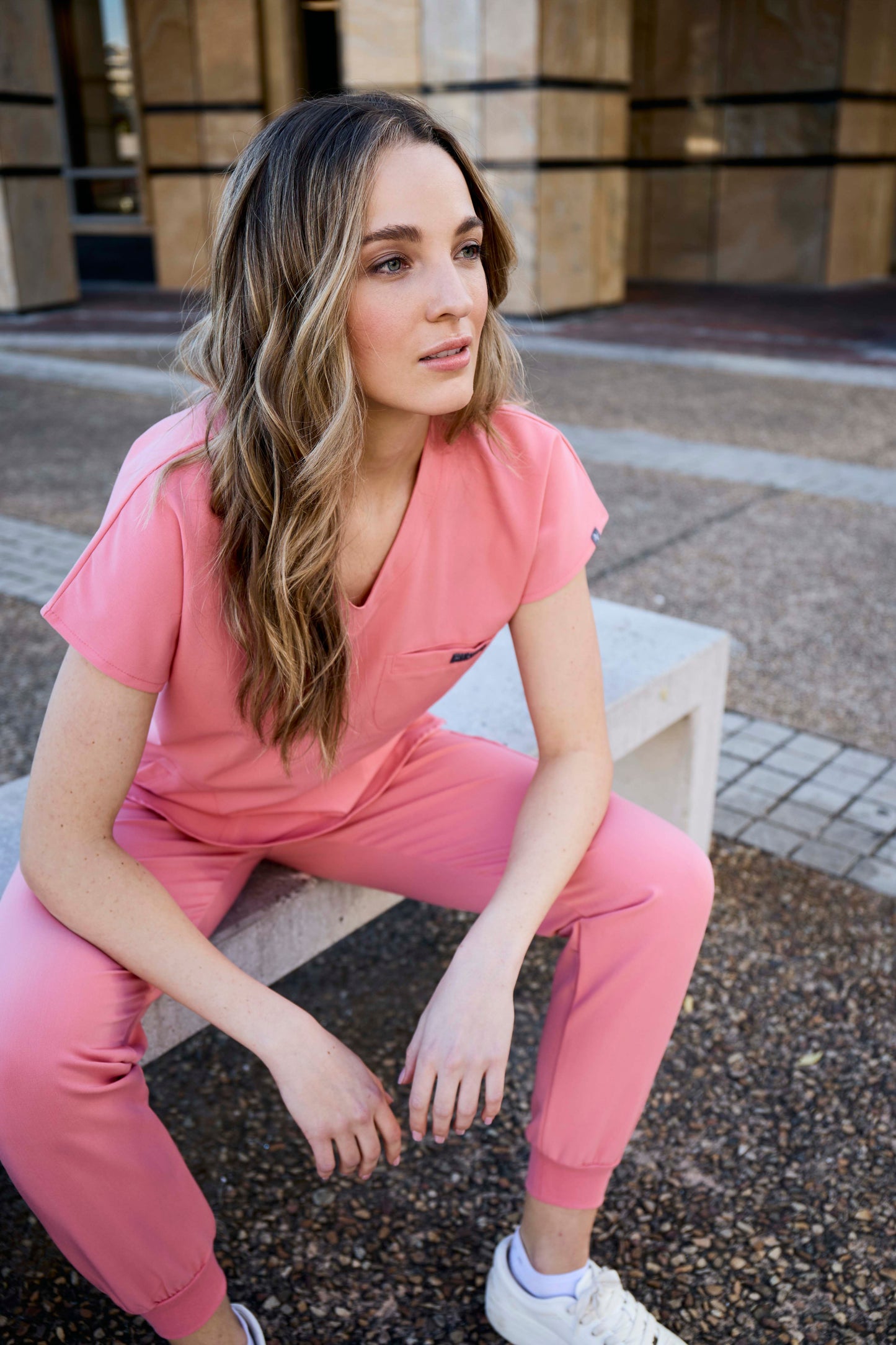 The Coco Women's Scrub Top - Coral