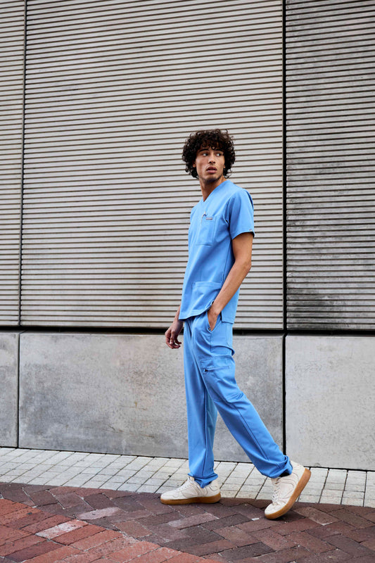 The Mens Straight Leg Scrub Pants - Cool Marine