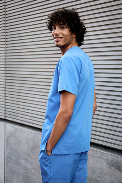 The Alexander Men's Scrub Top - Cool Marine